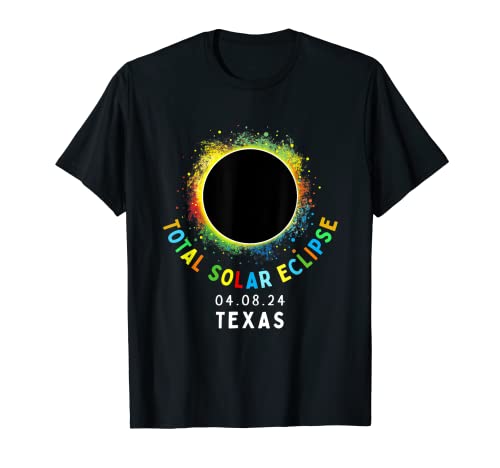 Texas Total Solar Eclipse Totality April 8 2024 Tie Dye T-Shirt