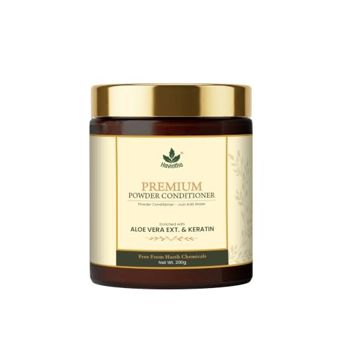 Image of Havintha Premium Hair Conditioner Powder 200g | Herbal Conditioner with Aloe Vera, Coconut, Keratin & Xanthan Gum | Helps Moisturize, Detangle & Control Frizz | Leaves Hair Soft, Smooth & Shiny | Suitable for Men & Women