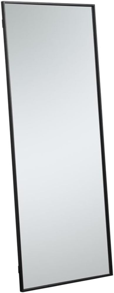 Elegant Decor Eternity 60 x 24 Contemporary Metal Frame Mirror in Black