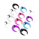 CONGARTENO 12 Piezas Kit Anillos para Piercing de Nariz y Oreja Pinzas Septum Acrílicas U-Shaped y Joyería Corporal sin Perforación para Diario y Fiestas