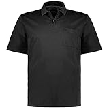 Unifarbenes Poloshirt mit Brusttasche und Reißverschluss