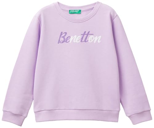 United Colors of Benetton Maglia G/C M/L 3J70G10F8 Felpa con Cappuccio, Viola, 82 Bambina