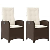 vidaXL Tuinstoelen 2 st verstelbaar met voetensteun poly rattan zwart, tuin stoel, loungestoel tuin, lounge stoel buiten, terrasstoel, loungestoel
