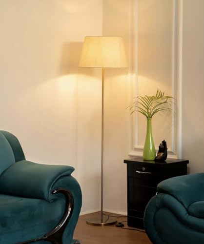Image of ILLUMINE Floor Lamp for Living Room Modern Lamp Shade for Corner, Home, Hotel, Office 12 Inches, 4Ft Height (Golden)