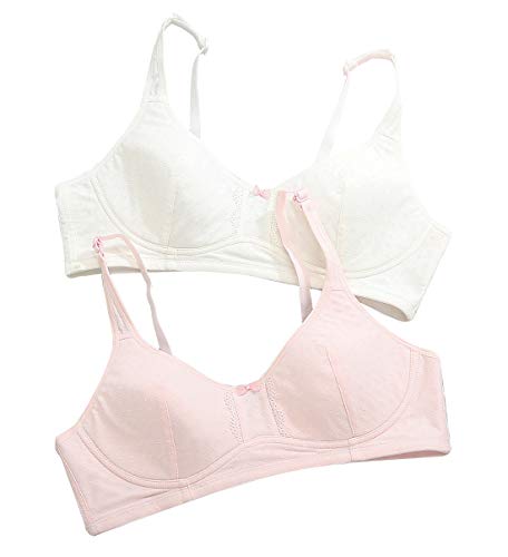 Girls Molded Bra Cotton Soft Training Bra Light Padded A Cup Sport Bra