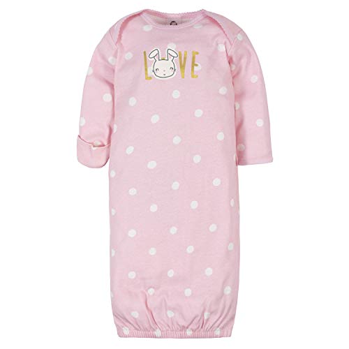 Image of Gerber Baby Girls 4-Pack Sleeper Gown - Soft Cotton Newborn Nightgowns, Elastic Hem Sleepwear Set for Infant Girls