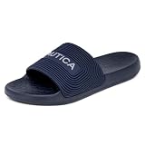 Nautica Men's Slide Sandals β Comfortable Open-Toe Slip-On Shower Shoes for Indoor & Outdoor-Asti-Navy-Size-9