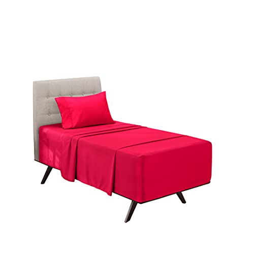 Image of Hearth & Harbor Extra Deep Pocket 3-Piece Bed Sheets Set - Super Deep Fitted Sheet 18-24 inces Depth, Fits High Profile Mattresses with Toppers, Twin XL, Hot Pink