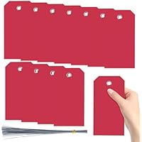 Swpeet 200 etiquetas de plástico rojas de 6.3 x 3.15 pulgadas,