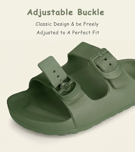 Image of Kids Slides Sandals Double Buckle Adjustable Boys Girls