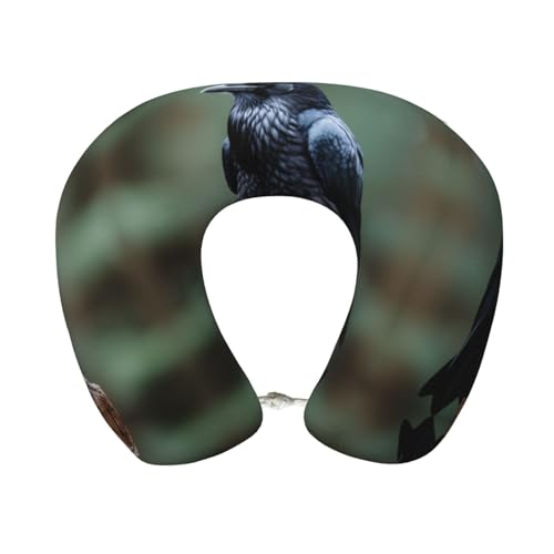 Almohada de viaje de espuma viscoelástica negra U miniatura 1