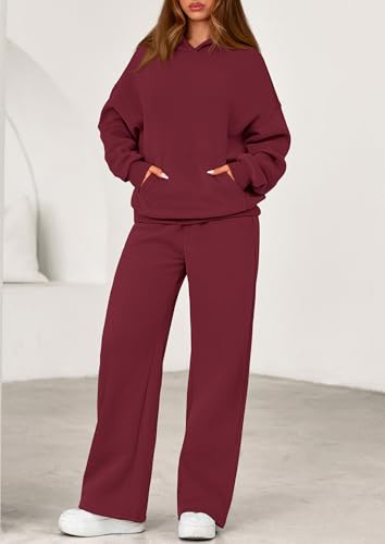 PRETTYGARDEN Women's 2 Piece Outfits Fall Sweatsuits Oversized Hoodies Wide Leg Sweatpants Tracksuits Lounge Matching Sets2