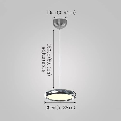 Suspension LED cuisine argentée 20cm design postmoderne - 3