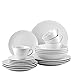 Price comparison product image Rosenthal 11770-800001-28519 Mesh 20-Piece Set, Set of 4 Plates (Deep 21 cm, Flat 21 cm/27 cm), Cup and Saucer 2-Piece Set, White