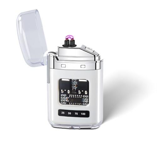 EleBikk Elektronisches Feuerzeug, Doppeltes Elektrisches Bogenfeuerzeug, Wiederaufladbares Typ-C-Feuerzeug, LED-Leistungsanzeige, Winddichtes...