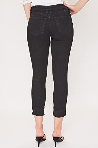 Royalty YMI Women Wannabettabutt Mega Cuff Ankle Jean Made from Recycled Fibers