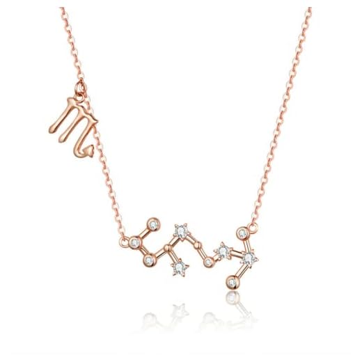 JDKAL 925 sterling silver kristall oxen stenbocken skorpionen tolv konstellation hänge halsband kvinnor bröllopssmycken, inte känd,