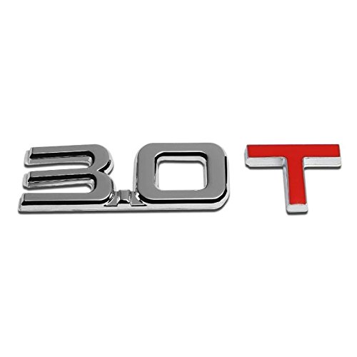 UrMarketOutlet 3.0T Chrome Aluminum Alloy Auto Trunk Door Fender Bumper Badge Decal Emblem Adhesive Tape Sticker