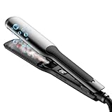 UKLISS Lisseur Cheveux à vapeur large avec écran LCD, Fer Lisseur Vapeur puissante pour cheveux ultra lisses, réglage de la température de 100 à 230 °C, lissage extrême avec protection des cheveux