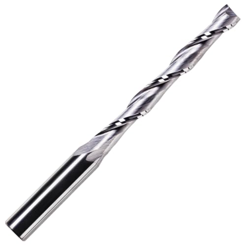 Image of 5mm x 42mm Flute x 1/4" Shank Solid Carbide Spiral 2 Flute Up Cut Router Bit for Wood, Hard Wood, PVC & Acrylic (5mm x 42mm Flute)