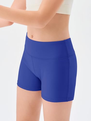 Image of Haloumoning Girls Athletic Shorts Kids High Waisted Yoga Dance Biker Shorts Comfy Gymnastics Shorts 5-14Y