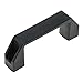 Quluxe Cabinet Handles 3-1/2 Hole Centers Black Rectangular Door Handle Nyoln Plastic Drawer Pulls for Gate Garages Cabinet Tool Boxes, 8 Pack