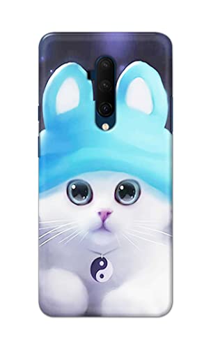 Image of Chinese Cutie Kitten Cat Big Eyes Lovely Girl Ears Hard Back Case Cover for OnePlus 7T Pro /OnePlus 7 Pro Back Cover -(J5) VNS2221