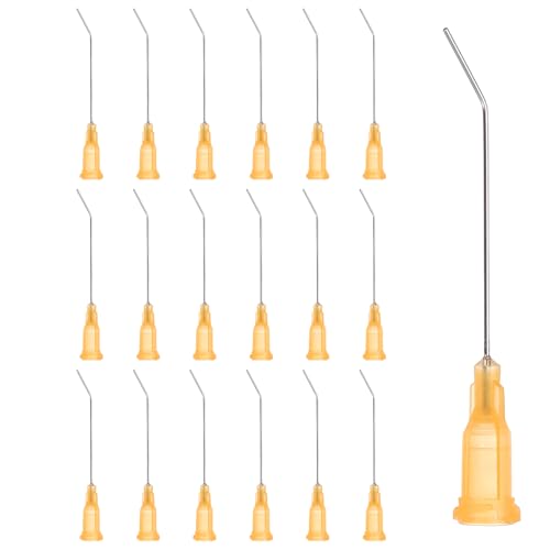 Agujas de dispensación anguladas 23Ga PATIKIL de 45° con luer lock para aceites y tintas, 66 uds.