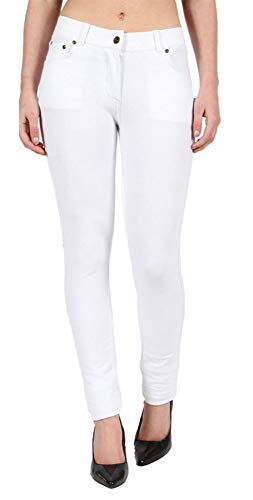 Hamishkane Damen-Jeggings, schmale Passform, dehnbar, Reißverschluss, Jeans-Hose, weiß, 46 Plus Cover