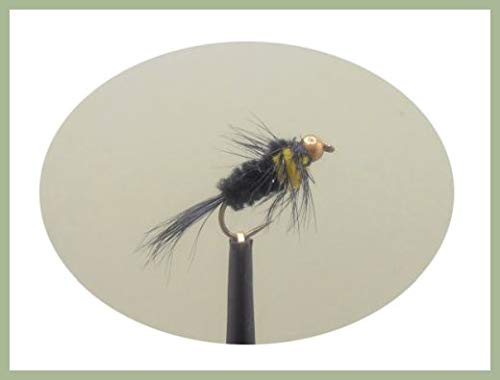 Mouches Truite Barbless Goldhead Montana – Lot De 6 – Tige Longue Taille Mélangée 10/12