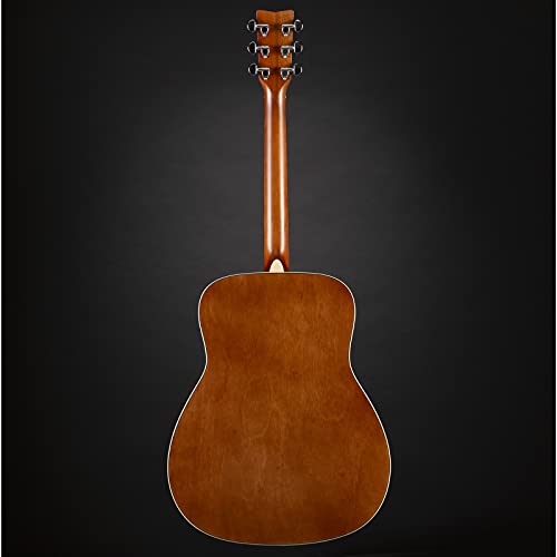 Image of Yamaha F370 Acoustic Guitar - Black Finish, 6-String Full-Size Guitar with Spruce Top & Rosewood Fingerboard, Ideal for Beginners & Intermediate Players