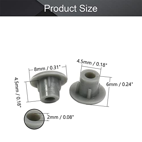 Image of MroMax 200Pcs Screw Cap Cover 3 /16inch Bottom Dia Fit for 4.5-5mm Diameter Hole Plastic Tube Cover Shelf Peg Hole Plugs for Cupboard Bookshelf Shelf Closet Cabinet Bracket Furniture Gray Tone