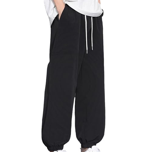 Men's Casual Jogger Pants Elastic Waist Lightweight Summer Outdoor Tapered Sweatpants with Drawstring for