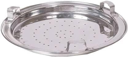 Stainless Steel Multi Kadai Idli Cooker Steamer with Copper Bottom All-in-One Big Size dhokla Cooker | 5 Plate 2 Idli | 2 Dhokla | 1 Patra | Momo | 3 in 1 | 28.5 cm Dia.