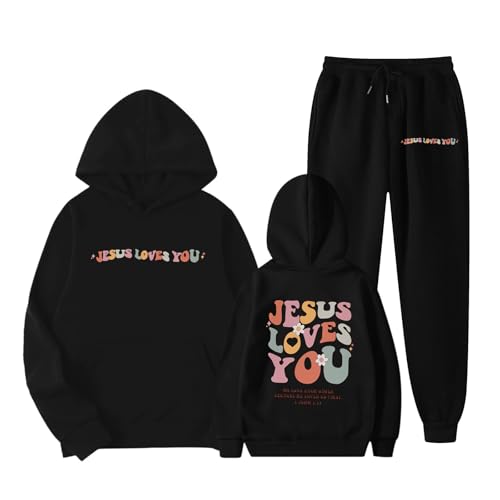 Ensemble sweat à capuche fille noir pour l'hiver de 5 à 6 ans