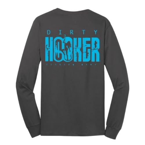 Dirty Hooker Fishing Gear, Longsleeve Tee with Classic Light Blue Logo2