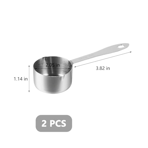 Set de 2 cucharas medidoras de 1/4 taza acero inoxidable miniatura 2