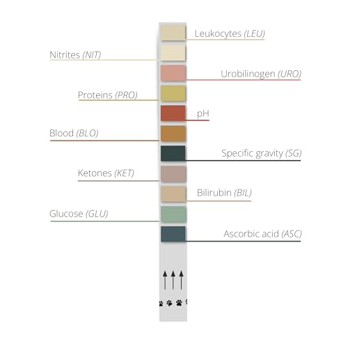 (10 Urinteststreifen) SCANPET APP Urinteststreifen für Hunde und Katz 11 Parameter Teststreifen Glukose pH Wert Keton Teststreifen für Harnwegsinfektionen bei Hunden und Katzen Einzeln verpackt