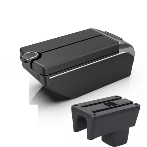 車用アームレスト収納ボックス 専用改造内装に適合するスズキに適合するスイフト 2005 2006 2007 2008 2009 2010 2011 2012-2024用 コンソール(B2 Black line)