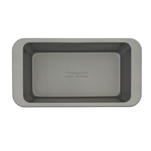 KitchenAid Nonstick Swiss Engineered Aluminized Steel Loaf Pan, Dishwasher Safe, 9 x 5 Inch, Contour Silver