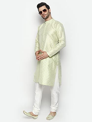 Image of Uri and MacKenzie Embroidery Silk Men's Kurta Pyjama Set