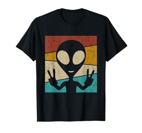 Funny Retro 80's Style Vintage UFO Lover Alien Space T-Shirt