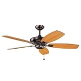 Kichler 300117OBB Canfield 52-Inch Ceiling Fan with Reversible Cherry/Walnut Blade, Oil Brushed Bronze