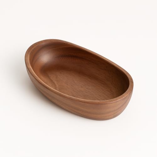 Wooden Bowl for Keys Walnut Catchall Bowl for Entryway Small 6.7 Inch