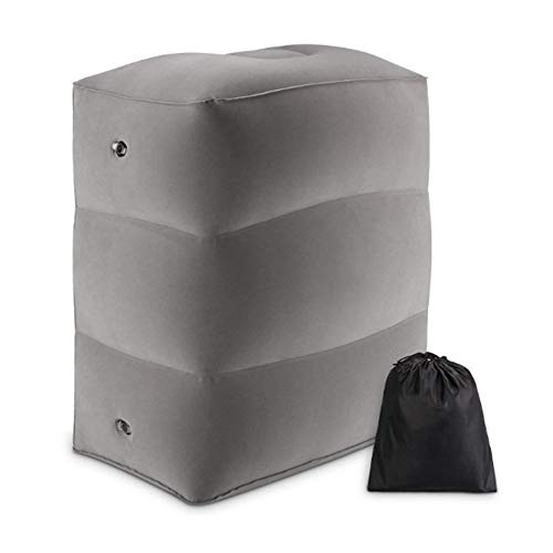 sugeryy - Reposapiés hinchable de 3 capas, cojín hinchable de viaje, reposapiés para las piernas, cojín de PVC, para coche, avión, tren