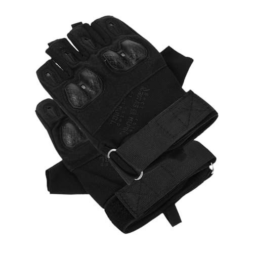 LIFKOME Men's Black Half-Finger Gloves Cycling Gloves for Men Outdoor Work Out