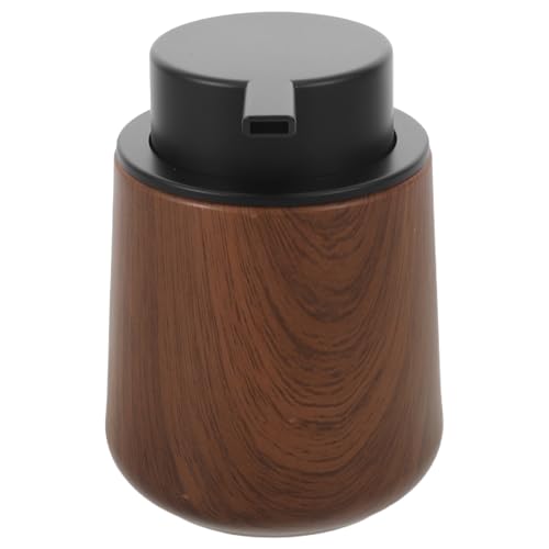 MERRYHAPY Dispensador de Espuma de 250 Ml con Bomba Recargable, Botella Portátil para Jabón de Manos, Loción y Limpiador Facial, Diseño Vintage de Madera de Nogal, Adecuado para Baño,
