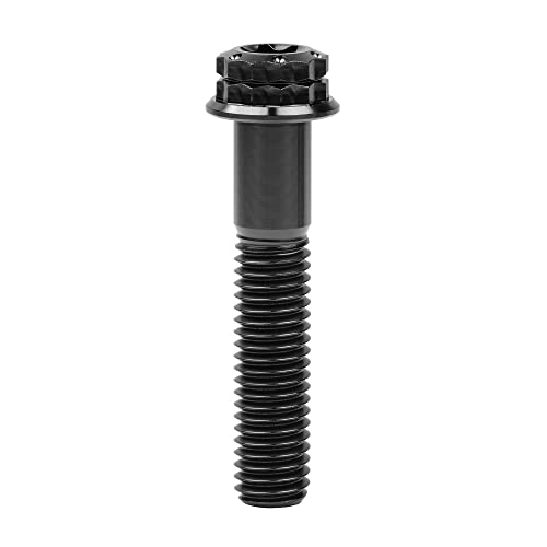 Image of Titanium Flange 12 Point Head M8 x15 20 25 30 35 40 45 50 55 60 65mm Screw Bolt Pack of 4 (M8x40mm, Black)