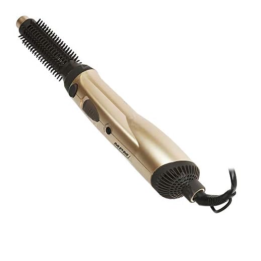 MPM WHB-810 Cepillo Moldeador de Aire Caliente, Secador de Pelo Eléctrico, Rotativo, 2 Niveles de Temperatura Cepillo Desmontable, 400W