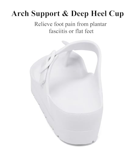 Image of Haifago Women's Platform Sandals with Arch Support, Summer Beach Slides Adjustable Buckle Comfortable Lightweight EVA Slip on Slide